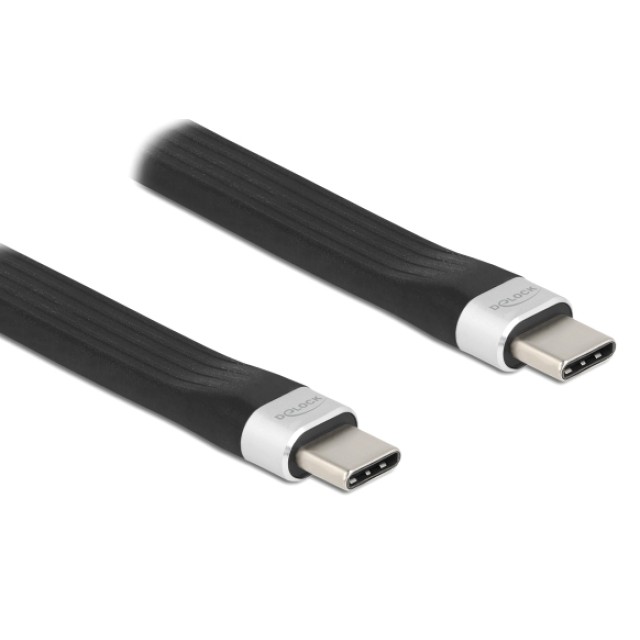 DELOCK καλώδιο USB 3.2 Gen 2 Type-C 85770, 10Gbps, 3A, FPC, flat, 13.5cm