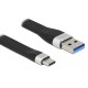 DELOCK καλώδιο USB 3.2 σε USB-C 85771, 15W, 5Gbps, FPC, 13.5cm, μαύρο