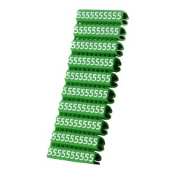 POWERTECH Clip αρίθμησης καλωδίου Νο 5, Green, 10τεμ.