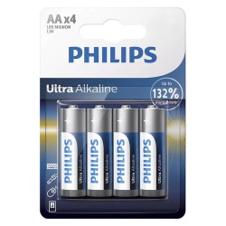 PHILIPS Ultra αλκαλικές μπαταρίες LR6E4B/10, AA LR6 1.5V, 4τμχ