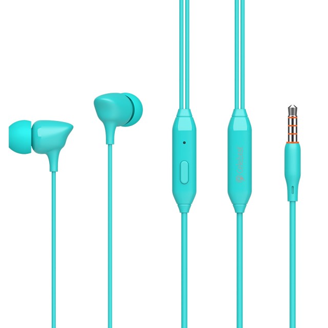 CELEBRAT earphones με μικρόφωνο G7, 3.5mm σύνδεση, Φ10mm, 1.2m, μπλε