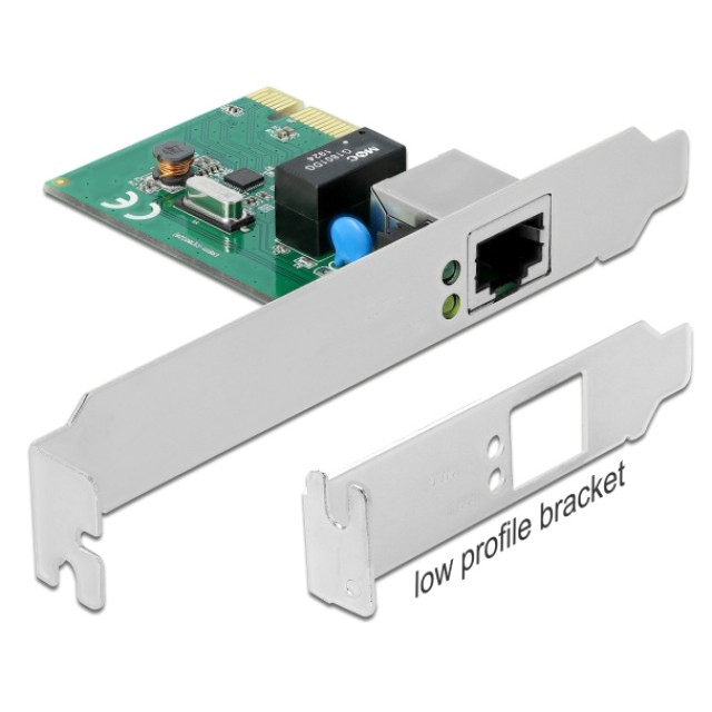 DELOCK κάρτα επέκτασης PCI Express σε RJ45 90381, 1000Mbps, low profile