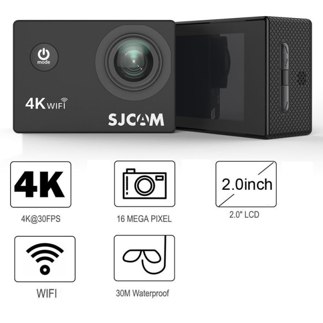 SJCAM Action Cam SJ4000 Air, 4K, 16MP, WiFi, 2" LCD, αδιάβροχη, μαύρη