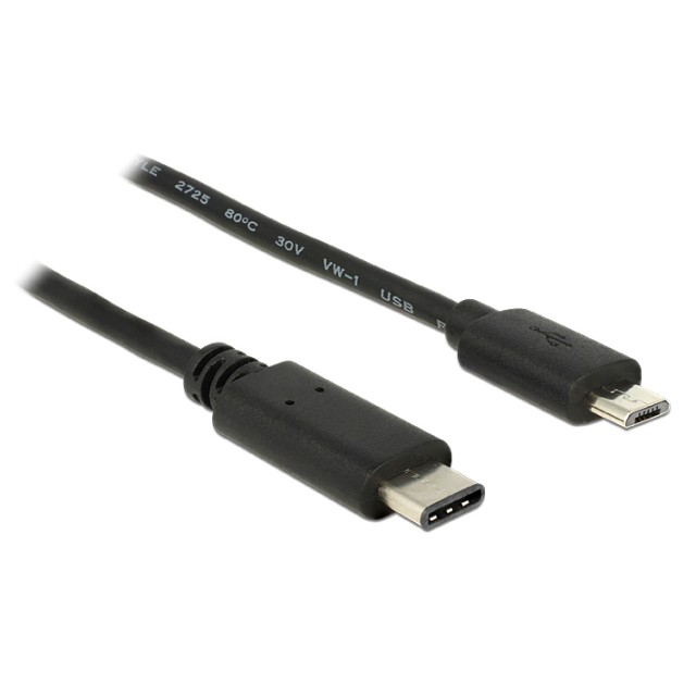 POWERTECH Καλώδιο USB Type-C σε USB Micro CAB-UC011, 1m, μαύρο