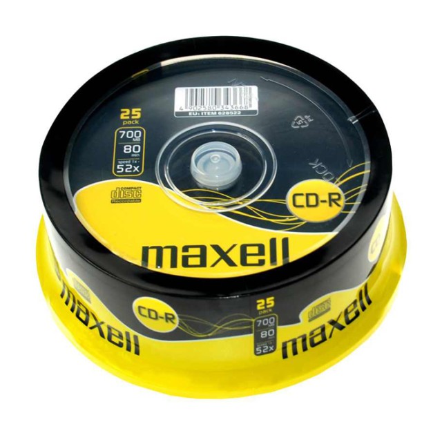 MAXELL CD-R, 700MB/80min, 52x speed, Cake box, 25τμχ