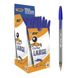 BIC στυλό διαρκείας Cristal Lagre με μύτη 1.6mm, μπλε, 50τμχ