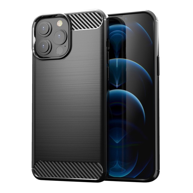 POWERTECH Θήκη Carbon MOB-1657 για iPhone 13 Pro, μαύρη