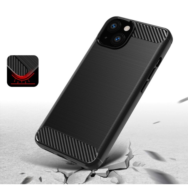 POWERTECH Θήκη Carbon MOB-1658 για iPhone 13, μαύρη