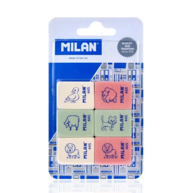 MILAN σετ γόμα 445 BMM10049MP, 31 x 24 x 10mm, 6τμχ