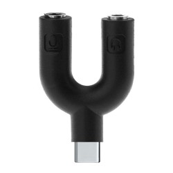 POWERTECH αντάπτορας USB-C σε 2x 3.5mm CAB-J052, μαύρος