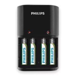 PHILIPS φορτιστής μπαταριών AA & AΑΑ NiMH SCB1450NB με 4x AAA, μαύρος