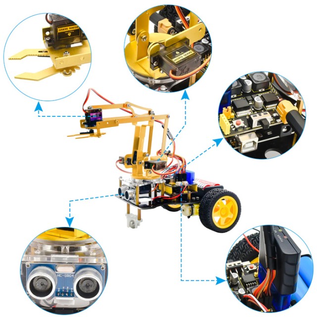 KEYESTUDIO 4DOF mechanical robot arm car kit KS0520, για Arduino