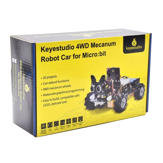 KEYESTUDIO 4WD mecanum robot car KS4031, για Micrο:bit, LEGO compatible