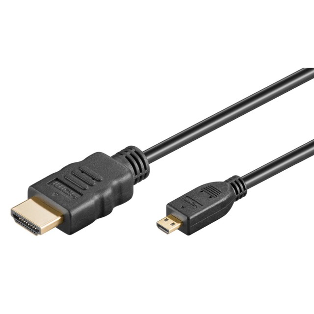 GOOBAY καλώδιο micro HDMI σε HDMI 53787 με Ethernet, 4K/60Hz, 5m, μαύρο