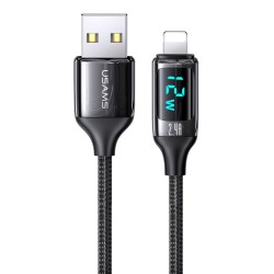 USAMS καλώδιο Lightning σε USB US-SJ543, 12W, 1.2m, μαύρο