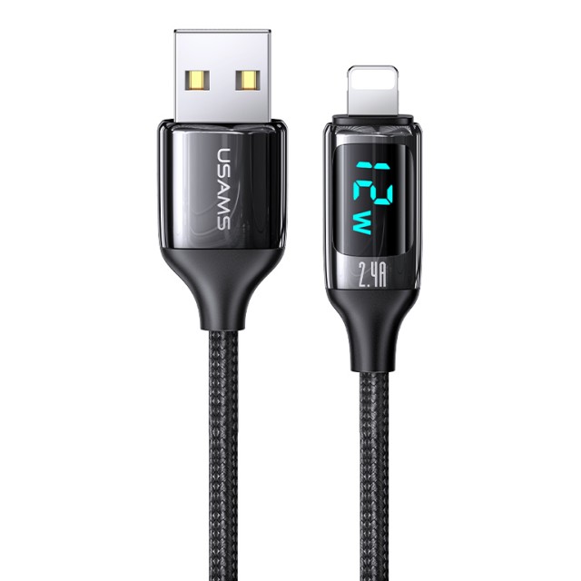 USAMS καλώδιο Lightning σε USB US-SJ543, 12W, 1.2m, μαύρο