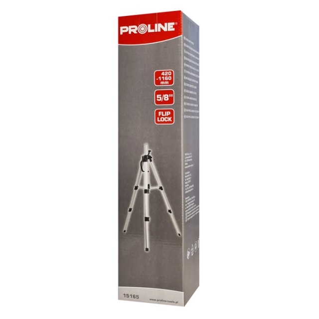 PROLINE τρίποδας για αλφάδι laser 15165, πτυσσόμενος 42-116cm, 5/8"