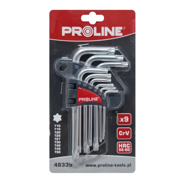 PROLINE σετ κλειδιά Torx 48339, T10-T50, CrV, 9τμχ