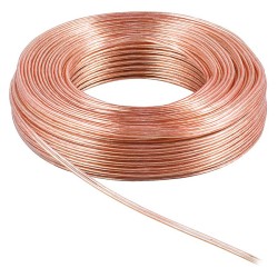 POWERTECH καλώδιο ήχου 2x 0.50mm² CAB-SP017, Copper, 10m, διάφανο