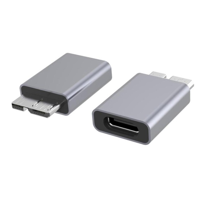 POWERTECH αντάπτορας USB 3.0 Micro B σε USB-C PTH-067, 5Gbps, γκρι