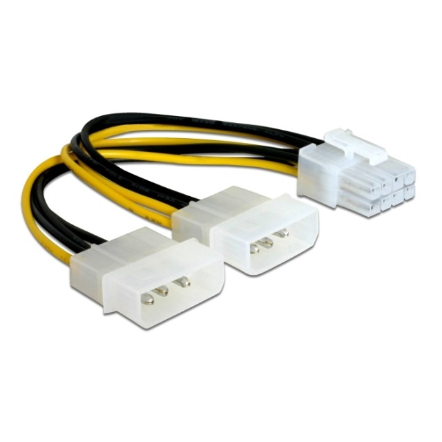 POWERTECH καλώδιο 2x molex 3pin σε 1x 8pin CAB-W041, 0.15m