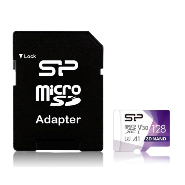 SILICON POWER κάρτα μνήμης microSDXC Superior Pro, 128GB, Class 10 UHS-I U3 A1 V30