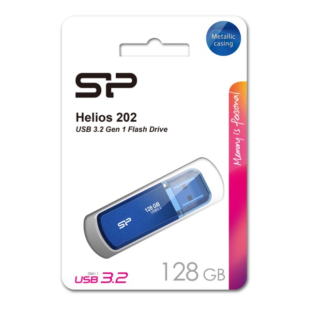 SILICON POWER USB Flash Drive Helios 202, 128GB, USB 3.2, μπλε