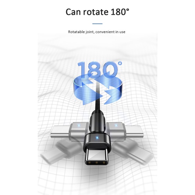 USAMS καλώδιο USB-C σε USB SJ477, περιστρεφόμενο βύσμα, 10W, 1m, πράσινο