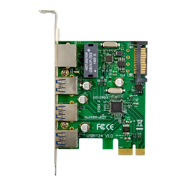 POWERTECH κάρτα επέκτασης PCIe σε USB 3.0 & GbE LAN ST642, VL805&RTL8153