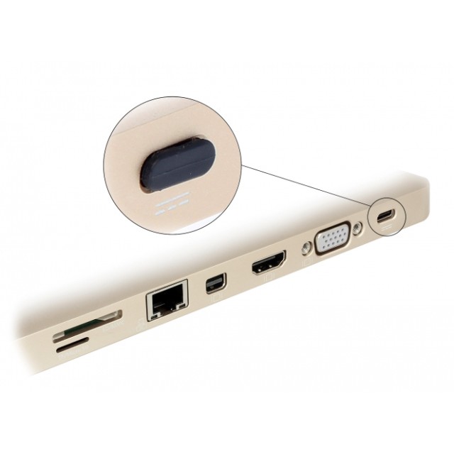 DELOCK κάλυμμα προστασίας για θύρα USB-C 64014, μαύρο, 10τμχ