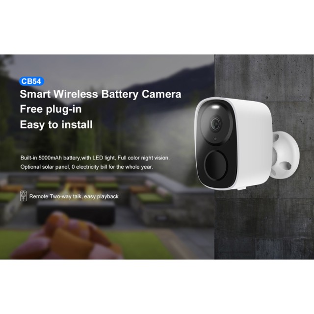 VSTARCAM smart ηλιακή κάμερα CB54-TZ, 2MP, Wi-Fi, μπαταρία 5000mAh, IP66