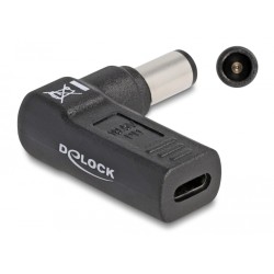 DELOCK αντάπτορας τροφοδοσίας 60008, USB-C σε Dell 7.4x5mm, 90°, μαύρος