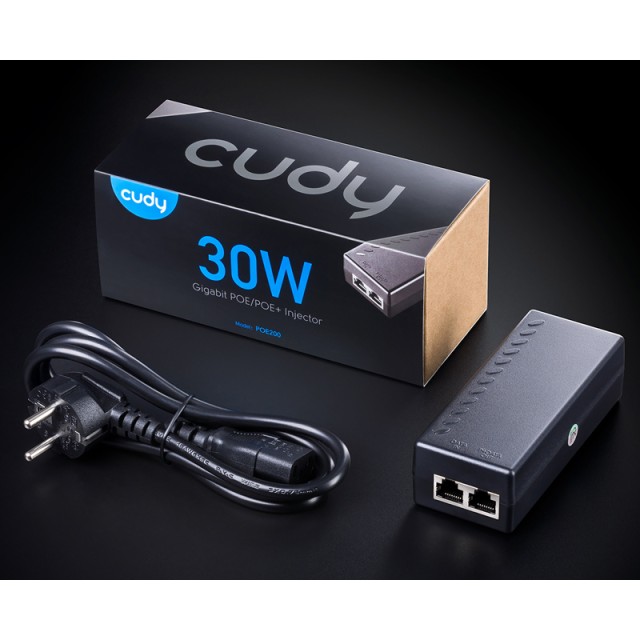 CUDY Gigabit PoE+/PoE injector POE200, 30W