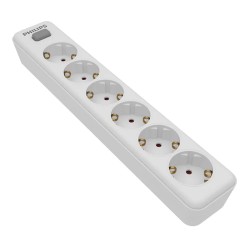 PHILIPS πολύπριζο SPN1162WA, 6x schuko 16A, 2m, λευκό