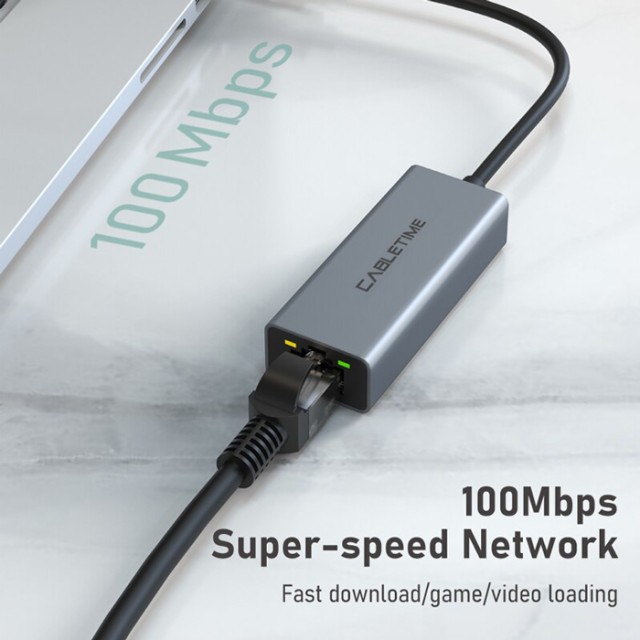 CABLETIME αντάπτορας δικτύου CT-AML1000, USB, 1000Mbps Ethernet, γκρι