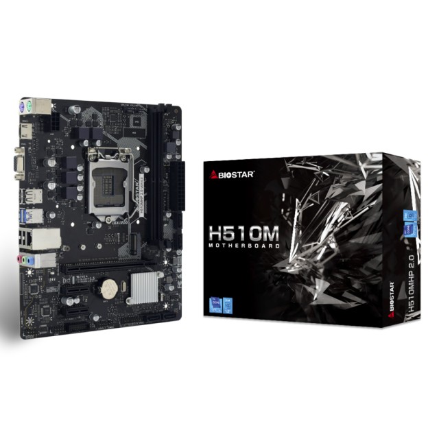 BIOSTAR μητρική H510MHP 2.0, 2x DDR4, s1200, USB 3.2, uATX, GbE, Ver. 6.0