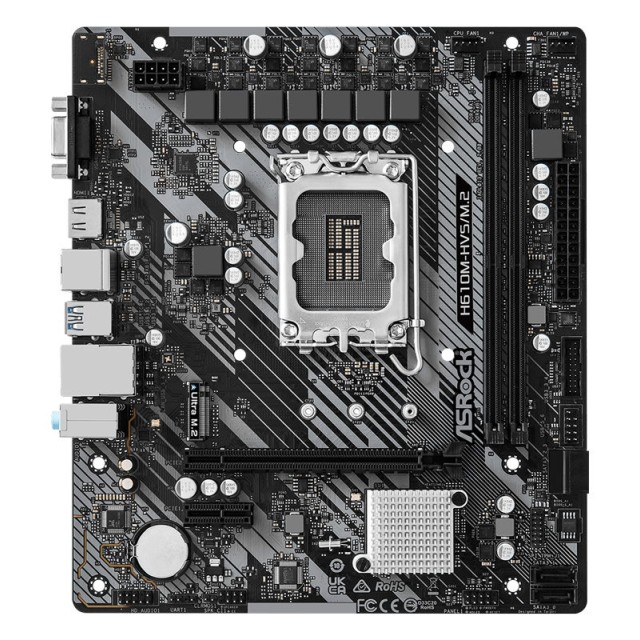 ASROCK μητρική H610M-HVS/M.2 R2.0, 2x DDR4, s1700, USB 3.2 Gen1, mATX