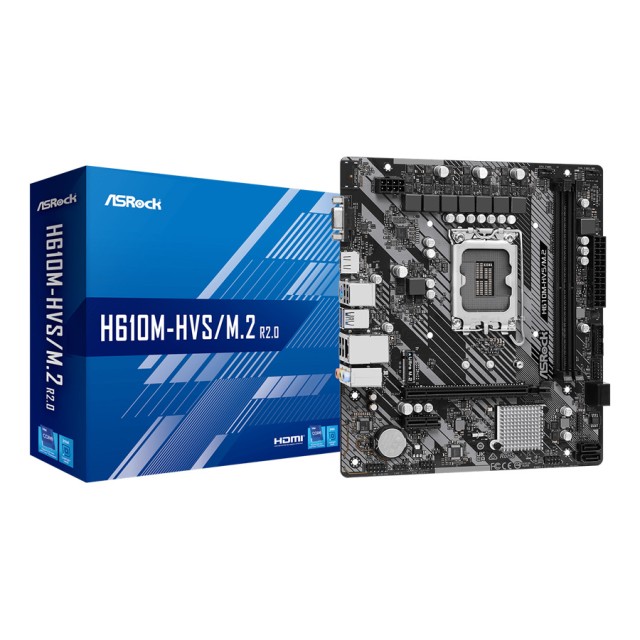 ASROCK μητρική H610M-HVS/M.2 R2.0, 2x DDR4, s1700, USB 3.2 Gen1, mATX