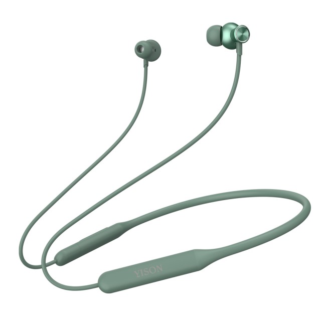 YISON earphones E20 με μαγνήτη, Bluetooth, 12mm, 250mAh, πράσινα