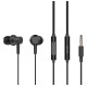 YISON earphones με μικρόφωνο X2, 3.5mm σύνδεση, Φ10mm, 1.36m, μαύρα