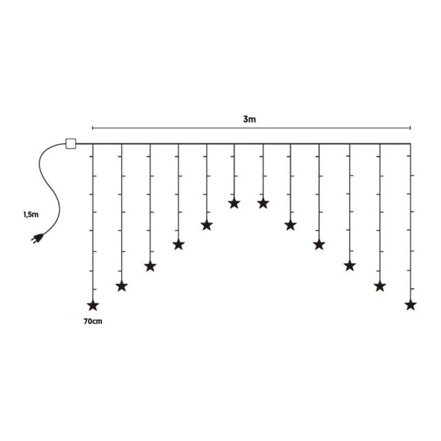 MOON IN THE ROOM LED λαμπάκια κουρτίνα ML49C, 0.7 x 3m, 230V, 136 LED