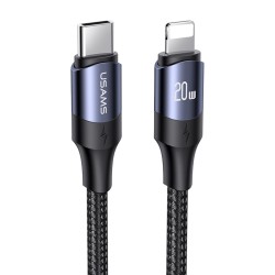 USAMS καλώδιο Lightning σε USB-C US-SJ521, 20W PD, 1.2m, μαύρο