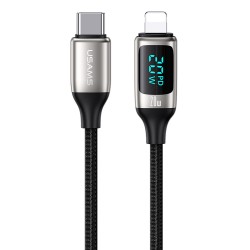 USAMS καλώδιο Lightning σε USB-C US-SJ545, 20W PD, 1.2m, ασημί