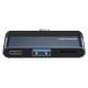 USAMS USB hub US-SJ491 με card reader, 2x θυρών, 5Gbps, 60W, USB-C, γκρι