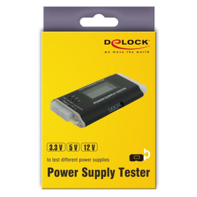 DELOCK tester τροφοδοτικού PC 18159, 3.3V/5V/12V, ATX/BTX/ITX