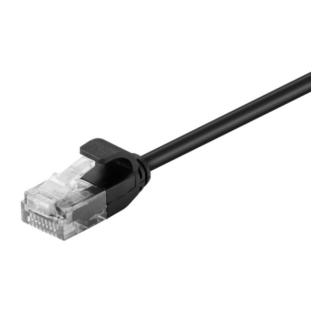 POWERTECH καλώδιο δικτύου CAB-N301 Cat 6 U/UTP, slim copper, 25cm, μαύρο