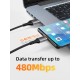 CABLETIME καλώδιο USB σε USB-C CT-AMCM3A, 15W, 2m, μαύρο