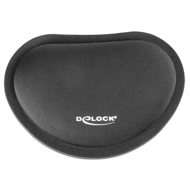 DELOCK στήριγμα καρπού για ποντίκι 12602, 25x115x165mm, μαύρο