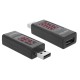 DELOCK αντάπτορας USB 65569 με οθόνη ένδειξης V/A, έως 5V/4A, μαύρος