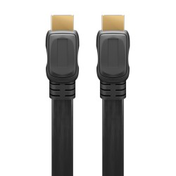 GOOBAY καλώδιο HDMI 2.0 61277, Ethernet flat, 4K/60Hz 18 Gbps, 1m, μαύρο